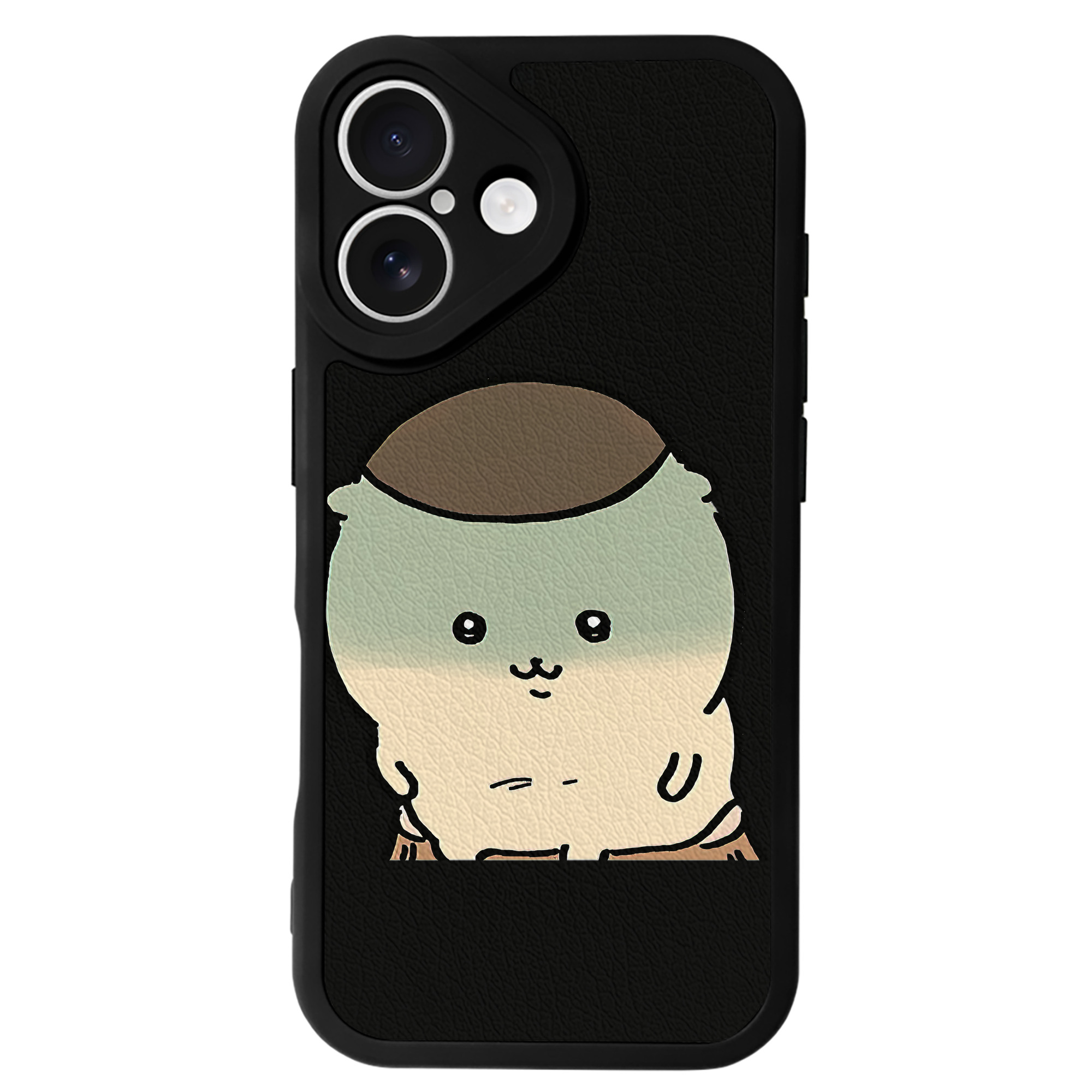 （画像用） ちいかわ くりまんじゅう Chii-kawa kuri manjū 【iPhone 16シリーズ対応】シリコンスマホケース（レザー調） 材質：シリコン